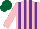 Silk - Pink & purple stripes, dark green cap