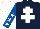 Silk - Dark blue, white cross of lorraine, royal blue sleeves, white stars, white cap