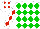 Silk - WHITE, GREEN diamonds, WHITE sleeves, RED diamonds, WHITE cap, RED diamonds