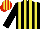 Silk - Black, Red & Yellow stripes, Black sleeves, Red & Yellow striped cap