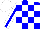 Silk - Blue and white checks, blue stripe on white sleeves, white cap