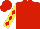 Silk - Red, red diamonds on yellow sleeves