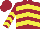 Silk - Maroon , yellow chevrons, yellow chevrons on sleeves, maroon cap