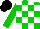 Silk - Green, white checks, green sleeves, black cap