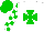 Silk - White, green maltese cross, checked sleeves and cap, green peak