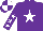 Silk - Purple, white star, white stars on sleeves, quartered cap