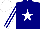 Silk - navy, white star, navy sleeves, white stripes, white cap