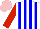 Silk - White, blue stripes, red sleeves, pink cap