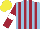 Silk - Light blue, maroon stripes, maroon sleeves, white armbands, yellow cap