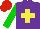 Silk - Purple, yellow cross, green sleeves, red cap