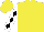 Silk - Yellow, black ft, black diamond stripe on white sleeves, yellow cap
