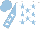 Silk - White, light blue stars, light blue sleeves, white stars, light blue cap