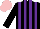 Silk - Black and purple stripes, pink cap