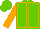 Silk - Light green, orange seams, orange arms, light green cap