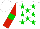 Silk - White, green stars, red sleeves, green armbands, white cap