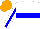 Silk - White, blue hoop, blue stripe on white sleeves, orange cap