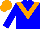 Silk - Blue-light body, orange chevron, blue-light arms, orange cap