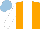 Silk - orange, white panel, white sleeves, light blue cap