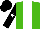 Silk - Kelly green, white panel, black sleeves, white star on black cap