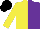 Silk - Yellow, purple halves, black cap