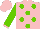 Silk - Pink, light green dots, light green sleeves, pink cuffs