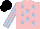 Silk - Pink, light blue stars, pink and light blue striped sleeves, black cap