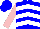 Silk - Blue, white chevrons, pink sleeves