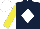 Silk - Dark blue, white diamond, yellow sleeves, white cap