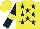 Silk - Yellow, dark blue stars, dark blue sleeves, yellow armlets