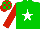 Silk - green, white star, red sleeves, red and green checked cap