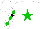 Silk - White, green star, green diamonds on sleeve, black star on white cap