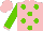 Silk - Pink, light green dots, pink cuffs on light green sleeves, light green dots on pink cuffs