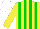 Silk - yellow and green stripes, white cap