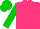 Silk - Hot pink, green sleeves, green cap