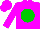 Silk - magenta, green ball