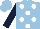 Silk - Light blue, white dots, dark blue sleeves