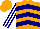 Silk - Orange, navy blue chevrons, navy blue stripes on white sleeves