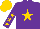 Silk - Purple, gold star, gold stars on sleeves, gold cap