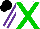 Silk - White, green crossbelts, white stripe on purple sleeves, black cap