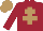 Silk - maroon, light brown cross of lorraine, light brown cap