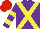 Silk - Purple, yellow crossbelts, hoops sleeves, red cap