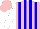 Silk - Pink, blue stripes, white sleeves, pink cap