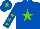 Silk - Royal blue, light green star, light green stars on sleeves, light green star on cap