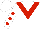 Silk - White, red 'v',  red dots on sleeves, white cap