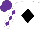 Silk - White, black diamond, purple diamonds on white sleeves, purple cap