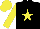 Silk - black, yellow star, yellow sleeves and cap