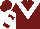 Silk - Burgundy, white chevron, white bars on sleeves, white chevron on burgundy cap