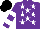 Silk - Purple, white stars, white hoops on purple sleeves, black cap