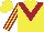 Silk - Yellow, maroon chevron, striped sleeves