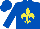 Silk - Royal blue, yellow fleur de lys